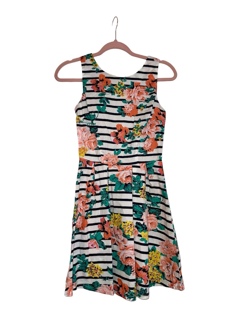 striped & floral printed fit & flare dress, size XS, worn once! Euc! Like new!!!